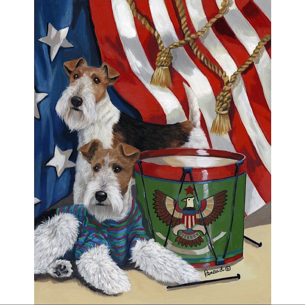 Precious Pets Garden Flag - Fox Terrier USA 12" x 18”